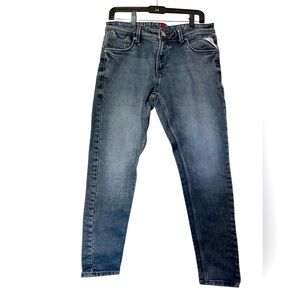 Supreme USA Made Gray Blue Wash Straight Leg Embroidered Jeans Men’s Size 34